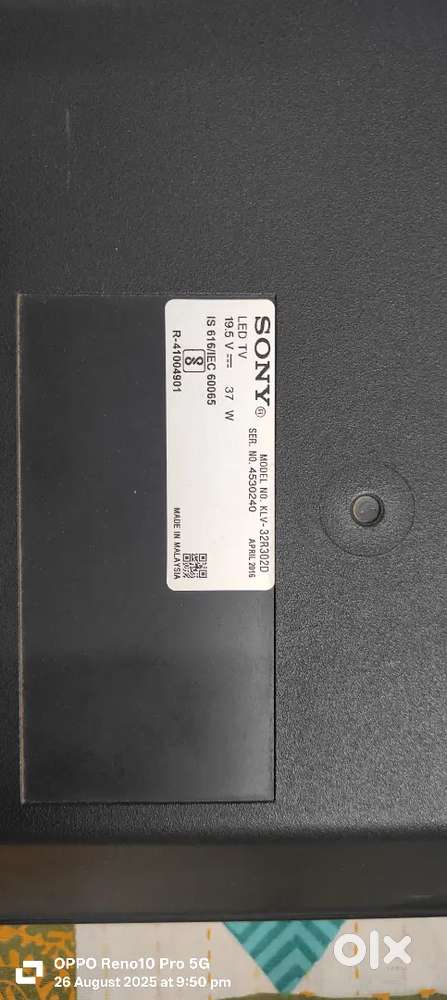 Sony Bravia LED HD TV 32 inches all working fine Good condition