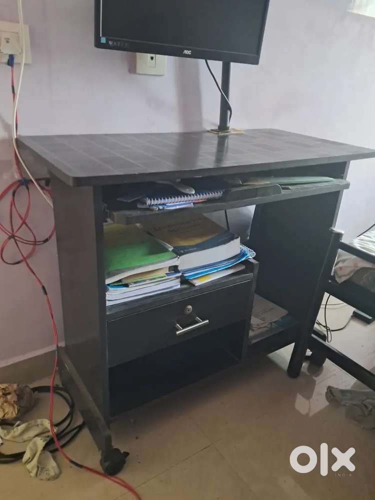 Spacious Study/Computer Table with Storage - Good Condition