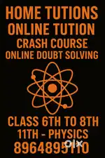 Home tutions/online tutions/crash courses/online doubt solving