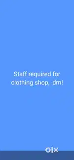 Staff required for clothing shop in karelibaug