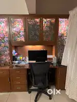 Wooden wall unit (tv + dressing + study)