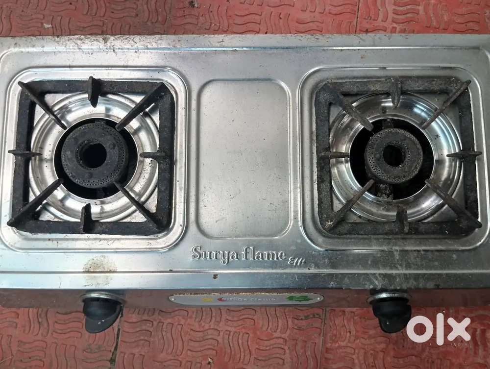 Gas stove in kitchen