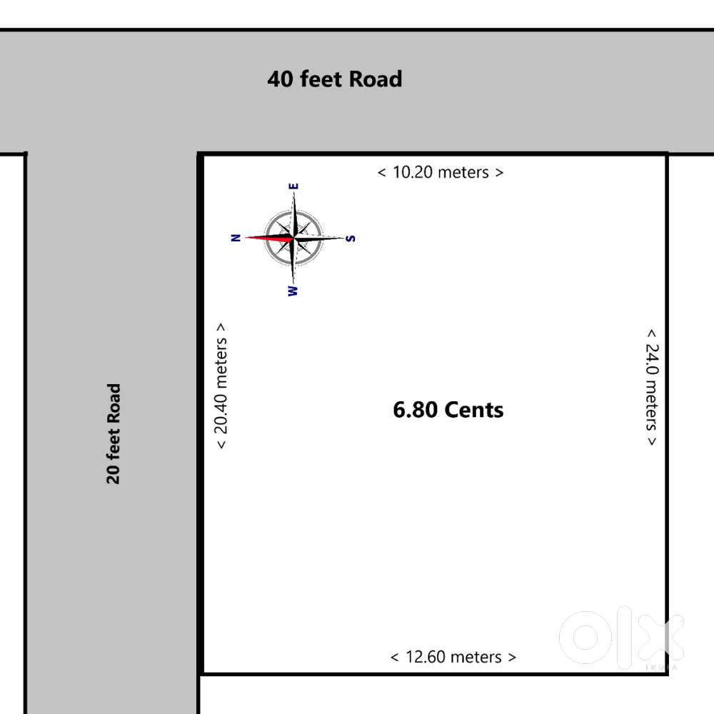6.80 Cents Land near Karambar, Bajpe.