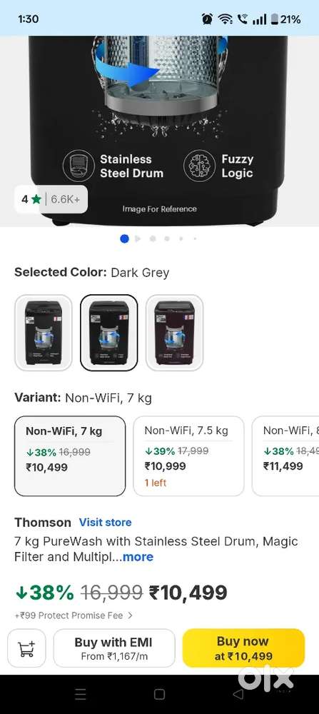 Thomson fully automatic washing machine 7kg