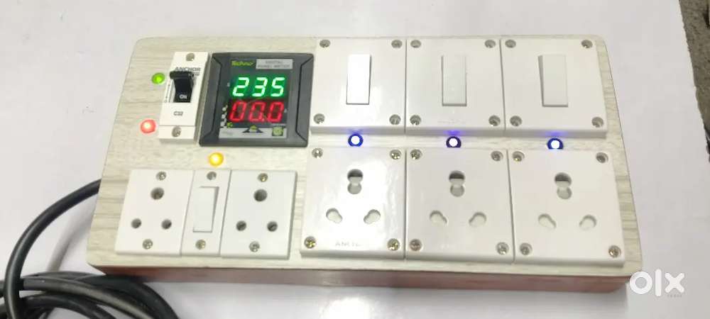 Power back light 16 ampere 32 ampere combo wooden electrical board