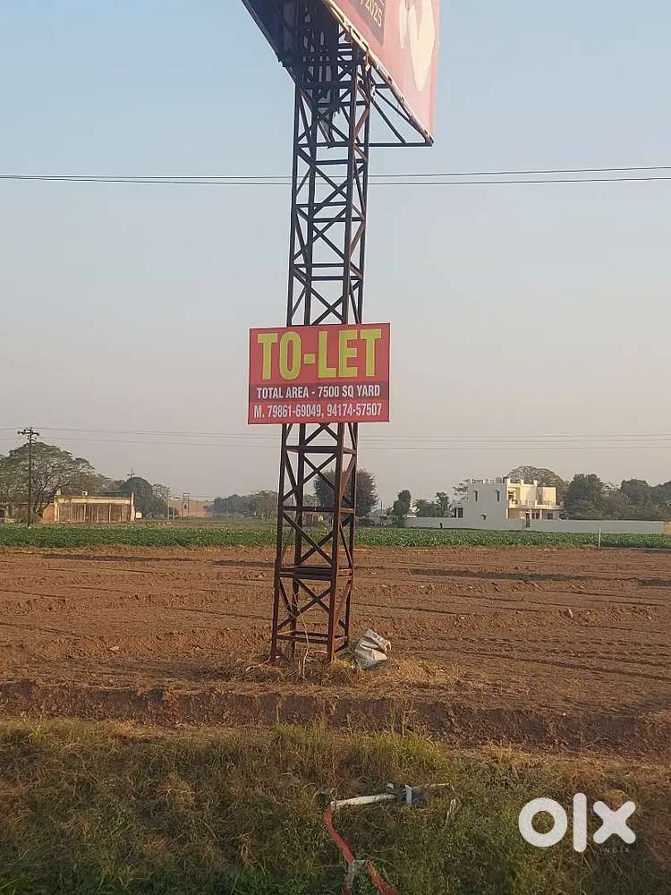 Land for rent 7500 gaj on road near banur