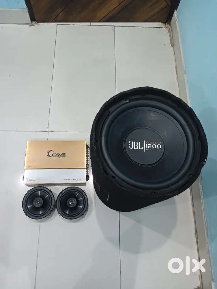 JBL Bass tube+Amp 4 channel +Coaxial speaker-2pc ( Tower Speaker New )
