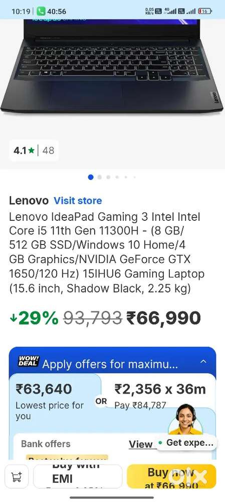 Lenovo IdeaPad gaming 3 Laptop 8/512