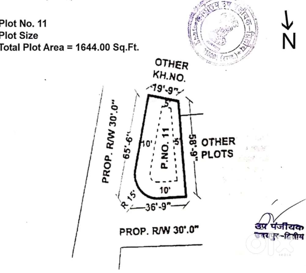 For sell uit corner plot 30 feet road corner