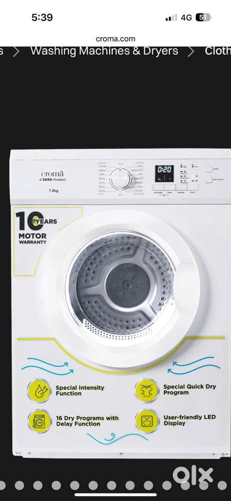 Croma front load washing machine fully automatic