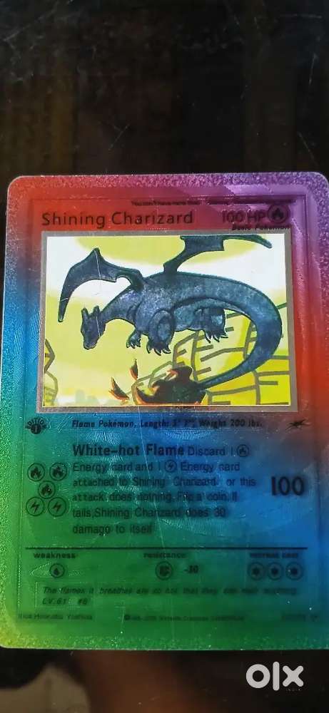 Pokemon card 1st edition shining charizard(rainbow)