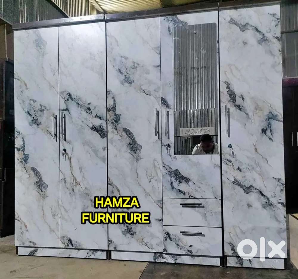 HAMZA FURNITURE NEW DESIGNER PARTICLE BOARD WOOD 5DOOR WARDROBE