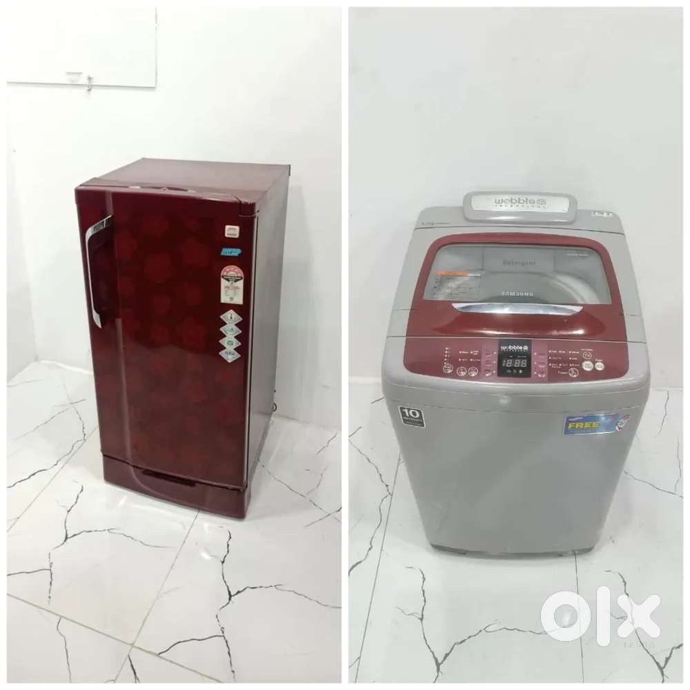 Godrej 190ltrs 5star rating single door and samsung top load W/M