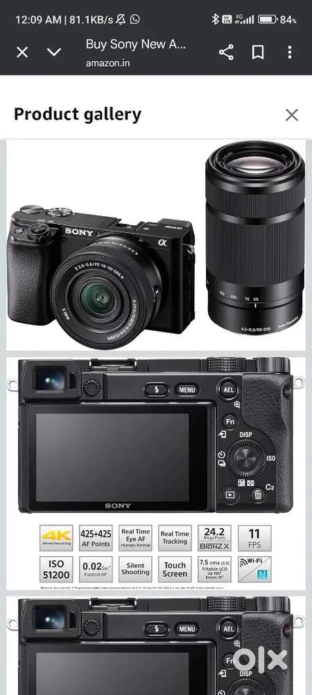 Sony Zve10 with 55-210mm lens camera brand new condition