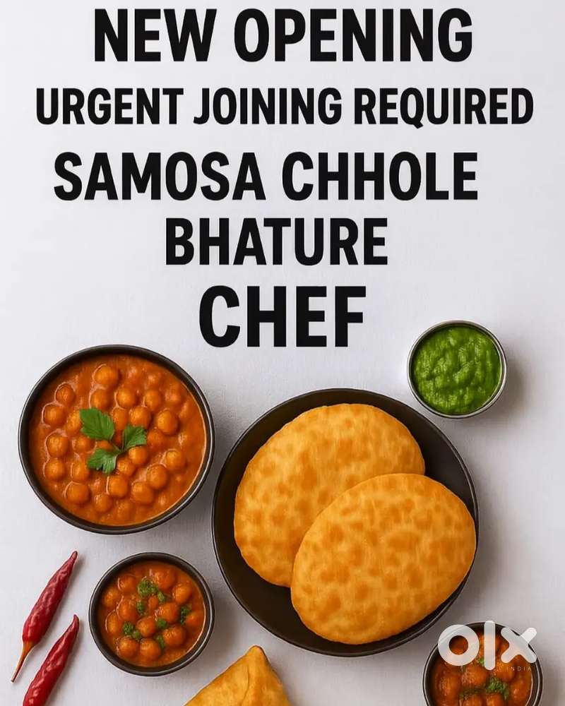 Urgent opening h Indian(fast food chef) chahiye rahna khana