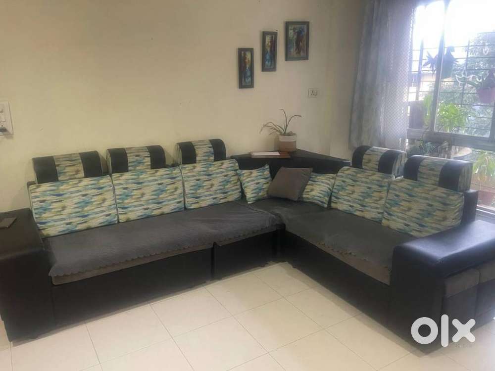 L shape leather sofa set for sell