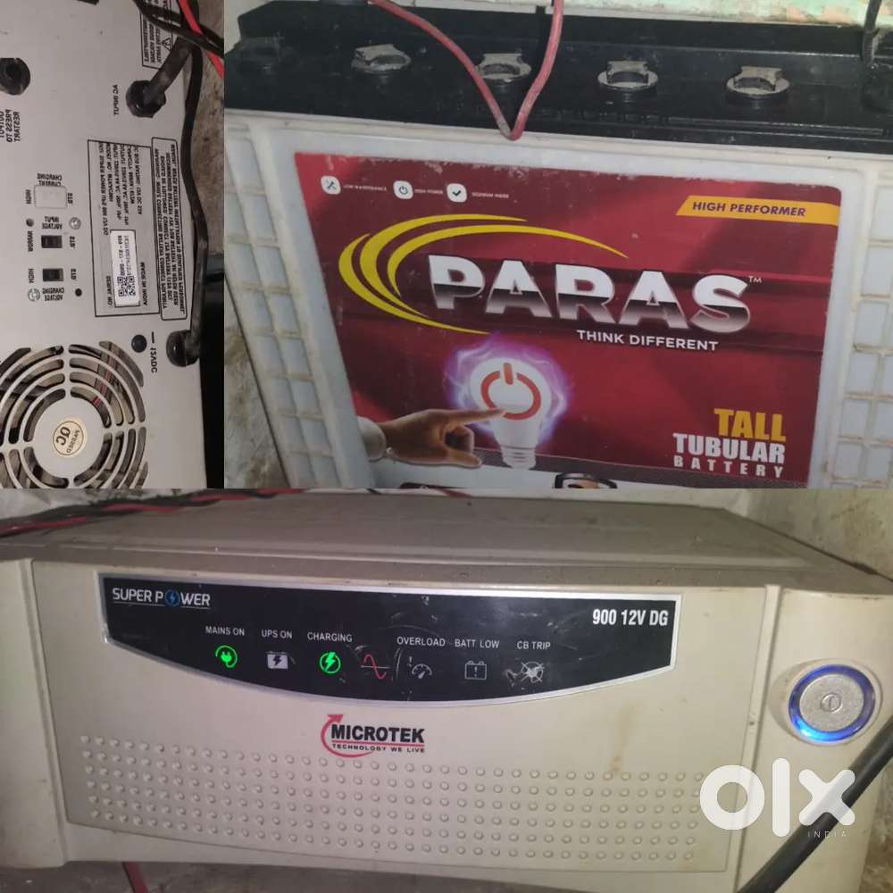 Microtek Inverter + Paras 170Ah Battery  1 Year Used  Excellent