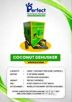 COCONUT DEHUSKER & COLD PRESS OIL MACHINE AND SCREW PRESS EXPELLER