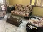 Wood Sofa set with teapoy