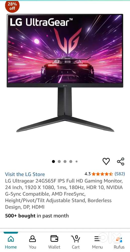 LG MONITOR 24GS65F BRAND NEW FOR SALE