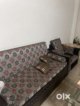 3 Seater Sofa cum bed with 2 Single Sofas