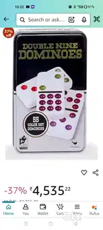 Double 9 Color Dot Dominoes in Collectors Tin (Styles Will Vary)