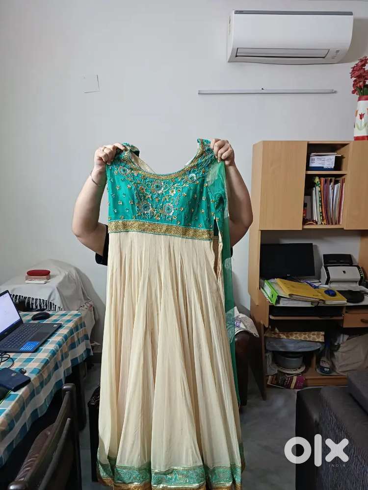 Beautiful Dress floor touch and Sherwani golden colour with embroidery