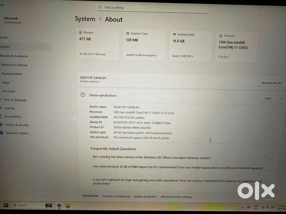 Surface laptop 5