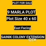 9 marla plot for sale sainik colony Extension