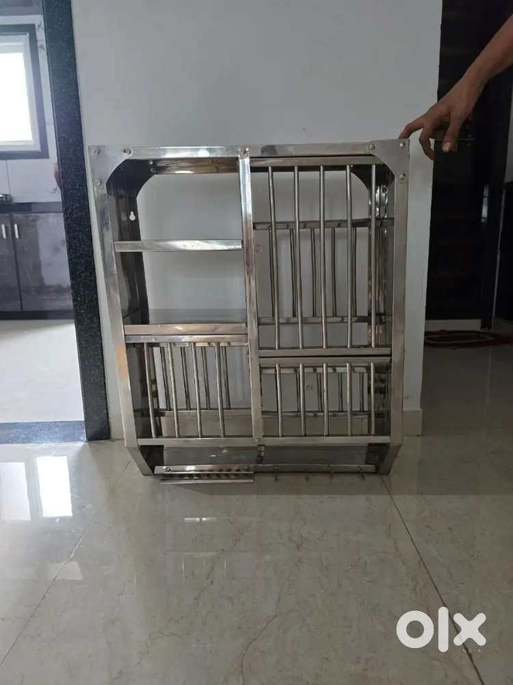 Stainless steel wall - mounted kitchen rack