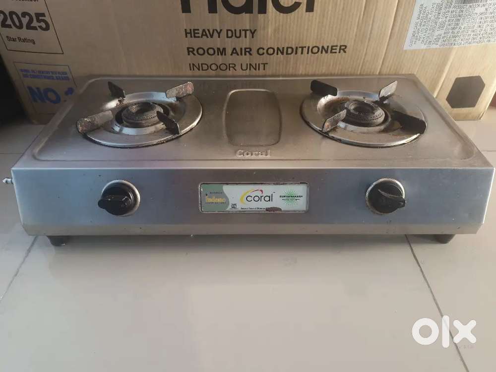 2 burner gas stove stainless steel