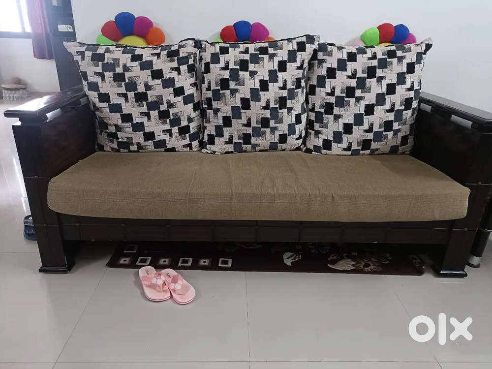 Teak wood sofa 3+1+1
