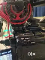 fx3 with cine lenses , monitor , tripod , light