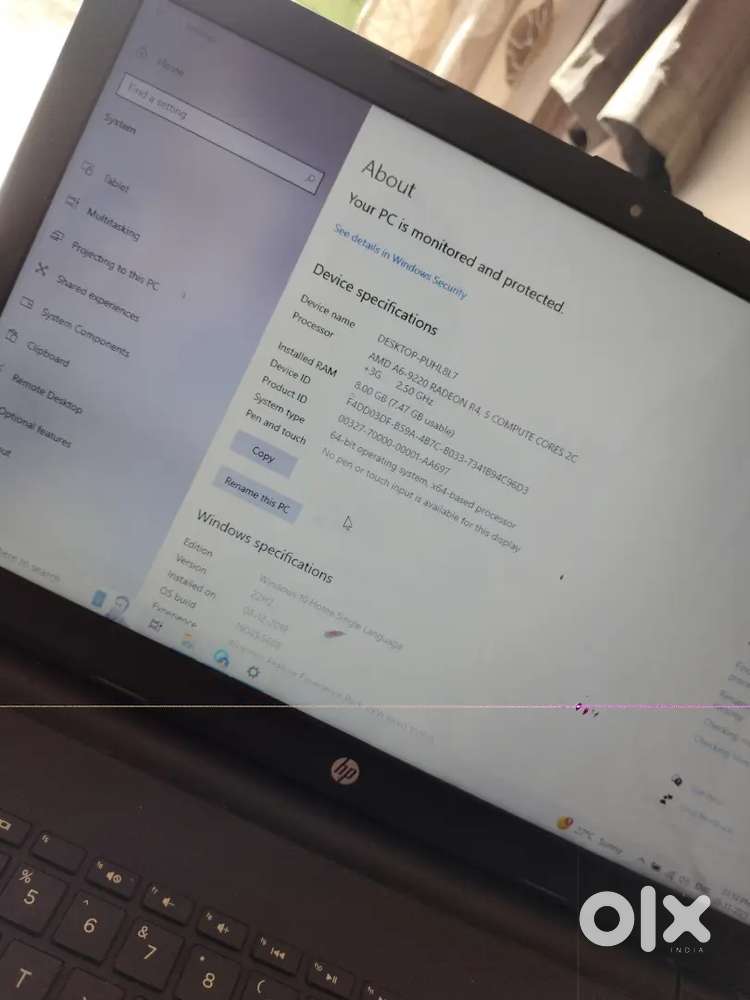 Hp Laptop Ram 8 hard disk 1tb