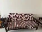 Hard wood Sofa set 3 + 2 with teapoy