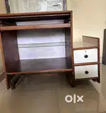 Wooden computer desk with drawers