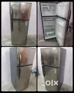 Steel finish double door fridge