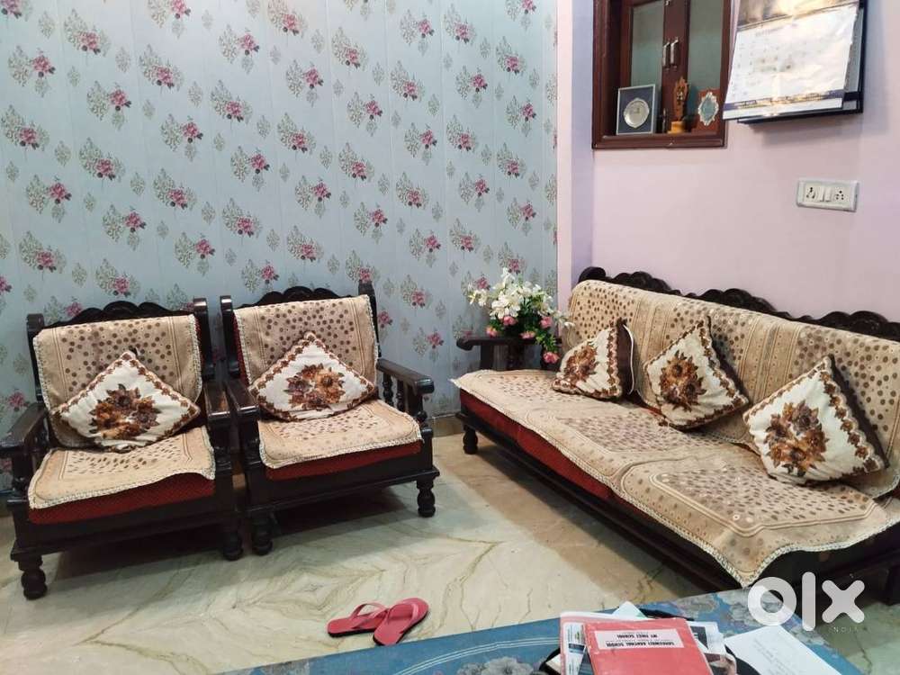 3+2 Wooden Sofa Set - Used, Good Condition