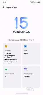 iQOO neo 7 pro 8/128 5000mah 120 fast charging