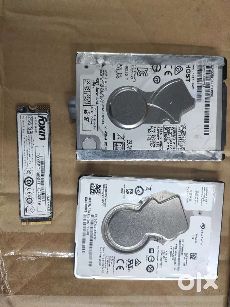 1TB HDD storage 256GB NVMe M.2 PCIe SSD SeaGate 2.5 SATAIII hard disks