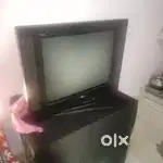 Life's good Lg tv old modal with setup box and dish