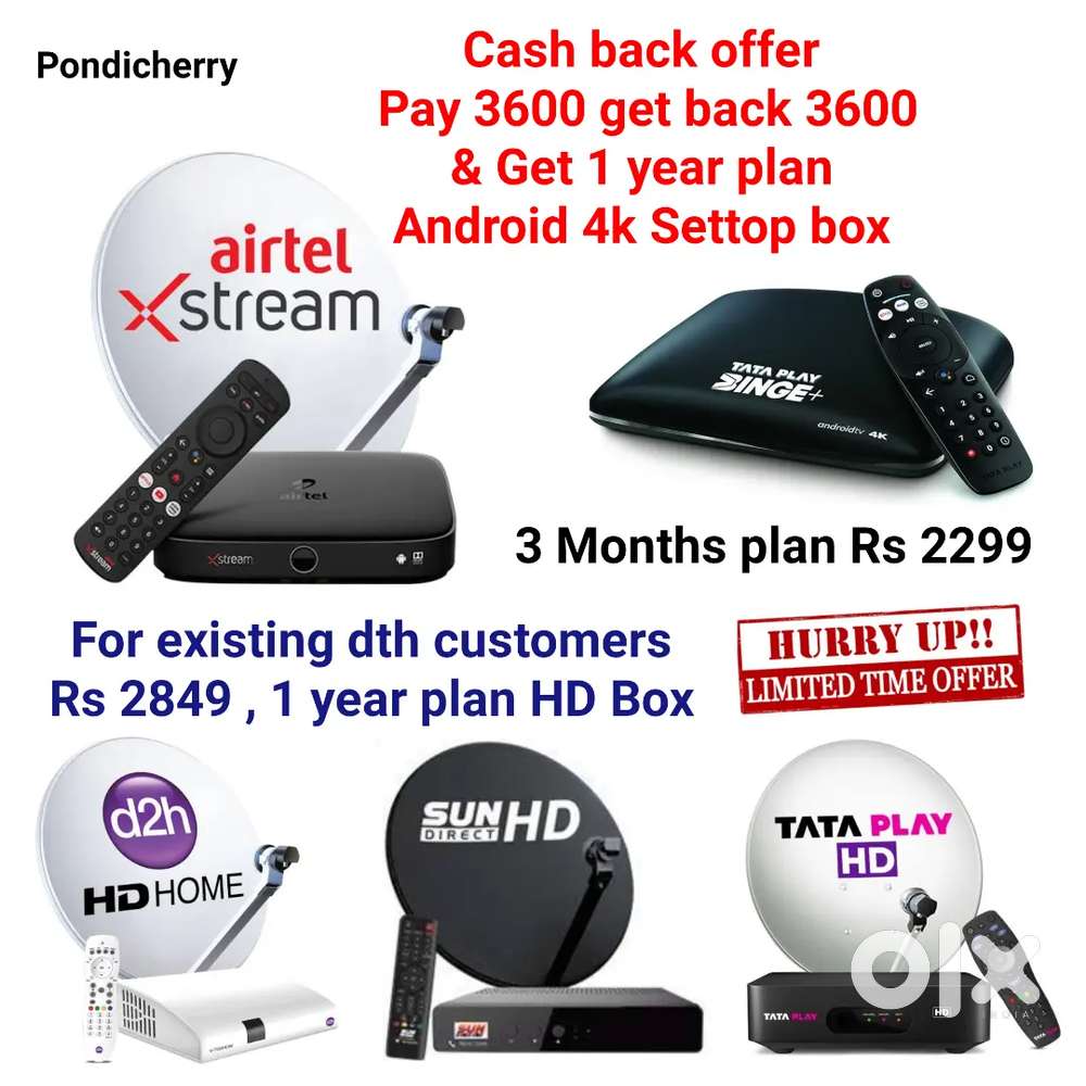 AIRTEL DTH ! TATÀ ! SUNDIRECT ! PLÀY ! DISHTV ! VIDEOCON D2H ! LED TV