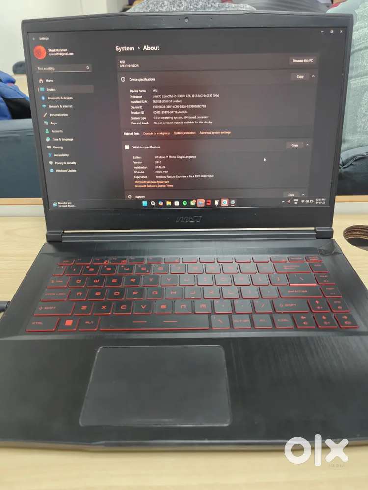 MSI gaming laptop