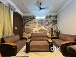 9 seater sofa , swead leather with wooden arm rests