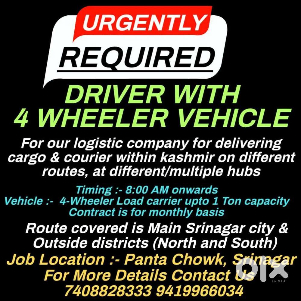 Need Commercial vehicle Driver