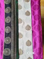 Elegant partywear saree in pink white n black