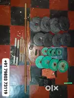 50kgs set full multi gym set home Max Iron plate and authentic Pvc Plt