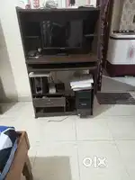 Desktop with speaker and table