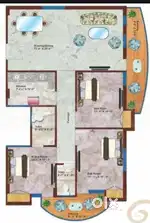 3bhk flat for rent Sarnath semi furnished Premium Society