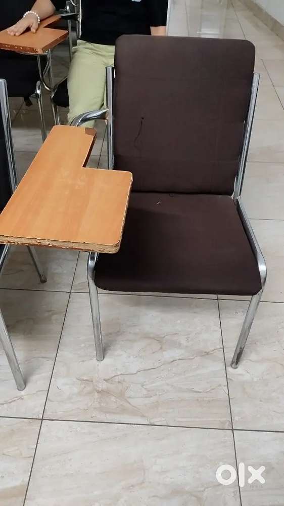 Study chair with writing pad